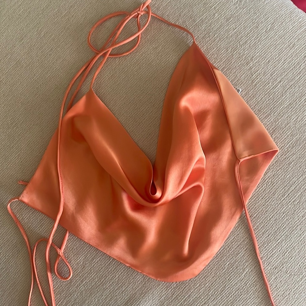 Cow neck orange top size small